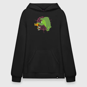 Худи SuperOversize хлопок с принтом Marvin & Hyde Bugs в городе Новоалтайск, 70% хлопок, 30% полиэстер, мягкий начес внутри | карман-кенгуру, эластичная резинка на манжетах и по нижней кромке, двухслойный капюшон
 | bugs bunny | looney tunes | marvin the martian | vdzabma | багз банни | луни тюнз | марсианин марвин