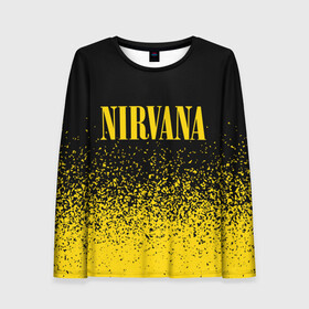 Женский лонгслив 3D с принтом NIRVANA / НИРВАНА в городе Новоалтайск, 100% полиэстер | длинные рукава, круглый вырез горловины, полуприлегающий силуэт | band | cobain | face | kurt | logo | music | nirvana | rock | rocknroll | группа | кобейн | курт | лого | логотип | музыка | музыкальная | нирвана | рожица | рок | рокнролл | символ