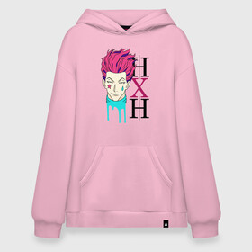 Худи SuperOversize хлопок с принтом Hunter x Hunter, Hisoka в городе Новоалтайск, 70% хлопок, 30% полиэстер, мягкий начес внутри | карман-кенгуру, эластичная резинка на манжетах и по нижней кромке, двухслойный капюшон
 | anime | hisoka | hunter x hunter | аниме | манга | охотник х охотник | хантер хантер | хантеры