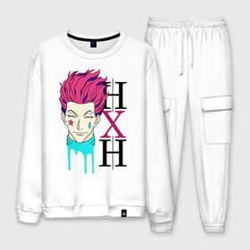 Мужской костюм хлопок с принтом Hunter x Hunter Hisoka в городе Новоалтайск, 100% хлопок | на свитшоте круглая горловина, мягкая резинка по низу. Брюки заужены к низу, на них два вида карманов: два “обычных” по бокам и два объемных, с клапанами, расположенные ниже линии бедра. Брюки с мягкой трикотажной резинкой на поясе и по низу штанин. В поясе для дополнительного комфорта — широкие завязки | anime | hisoka | hunter x hunter | аниме | манга | охотник х охотник | хантер хантер | хантеры