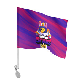 Флаг для автомобиля с принтом ЛУННЫЙ СПРУТ BRAWL STARS в городе Новоалтайск, 100% полиэстер | Размер: 30*21 см | 8 bit | brawl | crow | leon | max | mecha | moon sprout | nani | rogue | sally | spike | sprout | stars | werewolf | wolf | бравл | волк | ворон | заяц | леон | лунный спрут | макс | мортис | нани | оборотень | ребенку | робот | салли 
