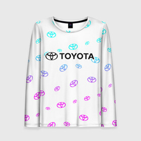 Женский лонгслив 3D с принтом TOYOTA / ТОЙОТА в городе Новоалтайск, 100% полиэстер | длинные рукава, круглый вырез горловины, полуприлегающий силуэт | auto | camry | corolla | cruiser | land | logo | moto | rav | supra | toyota | авенсис | авто | автомобиль | камри | королла | крузер | ленд | лого | логотип | логотипы | марка | мото | рав | символ | тоета | тоеты | тойота | тойоты
