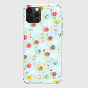 Чехол для iPhone 12 Pro Max с принтом Улитки в городе Новоалтайск, Силикон |  | Тематика изображения на принте: арт | рисунок | синий | улитка | улитки | цветная улитка | цветные улитки | цветок | цветы