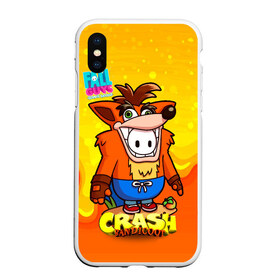 Чехол для iPhone XS Max матовый с принтом Fall Guys CRASH в городе Новоалтайск, Силикон | Область печати: задняя сторона чехла, без боковых панелей | crash | fall guys | run | steam | ultimate knockout | бег | бегущие | бегущие человечки | королевская битва | краш | крэш | лис | лиса | лого | логотип | падающие человечки | падающий парень | человечки