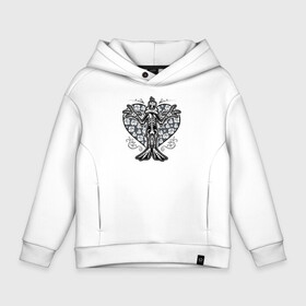 Детское худи Oversize хлопок с принтом Даффи Хэллоуин в городе Новоалтайск, френч-терри — 70% хлопок, 30% полиэстер. Мягкий теплый начес внутри —100% хлопок | боковые карманы, эластичные манжеты и нижняя кромка, капюшон на магнитной кнопке | Тематика изображения на принте: daffy duck | looney tunes | vdzabma | даффи дак | луни тюнз