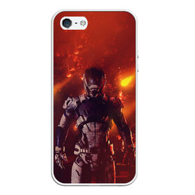 Чехол для iPhone 5/5S матовый с принтом MASS EFFECT в городе Новоалтайск, Силикон | Область печати: задняя сторона чехла, без боковых панелей | andromeda | effect | n7 | omega | андромеда | масс | массы | н7 | омега | эфект | эффект