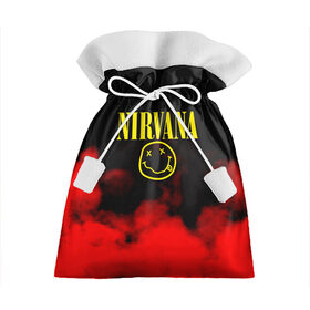 Подарочный 3D мешок с принтом NIRVANA. в городе Новоалтайск, 100% полиэстер | Размер: 29*39 см | nirvana | smile | курт кобейн | нирвана | смайл