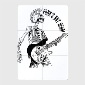 Магнитный плакат 2Х3 с принтом Punks not dead в городе Новоалтайск, Полимерный материал с магнитным слоем | 6 деталей размером 9*9 см | guitar | motto | music | punk | rock | skeleton | skull | гитара | девиз | музыка | панк | рок | скелет | череп