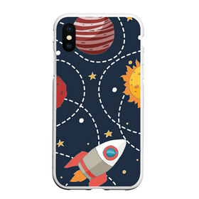Чехол для iPhone XS Max матовый с принтом Космический перелёт в городе Новоалтайск, Силикон | Область печати: задняя сторона чехла, без боковых панелей | арт | звезда | звёзды | земля | космос | марс | перелёт | планета | планеты | полёт | ракета | ракеты | рисунок | сатурн | солнце | юпитер