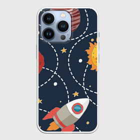 Чехол для iPhone 13 Pro с принтом Космический перелёт в городе Новоалтайск,  |  | Тематика изображения на принте: арт | звезда | звёзды | земля | космос | марс | перелёт | планета | планеты | полёт | ракета | ракеты | рисунок | сатурн | солнце | юпитер