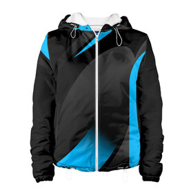 Женская куртка 3D с принтом SPORT WEAR BLUE в городе Новоалтайск, ткань верха — 100% полиэстер, подклад — флис | прямой крой, подол и капюшон оформлены резинкой с фиксаторами, два кармана без застежек по бокам, один большой потайной карман на груди. Карман на груди застегивается на липучку | abstraction | geometry | neon | sport | sport wear | texture | абстракция | брызги | геометрия | краски | красный | линии | неон | неоновый | полосы | синий | соты | спорт | спортивная одежда | спортивная форма | текстура