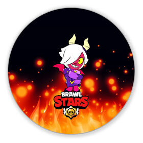 Коврик для мышки круглый Brawl Stars/Колетта Демон: в городе Новоалтайск, резина и полиэстер | круглая форма, изображение наносится на всю лицевую часть | bibi | crow | koletta | leon | nita | sandy | wings | бравл старс | герои | девочкам | демон | детям | дьявол | звезда | звездные | колетт | крылья | леон | логотипы игр | огненный | огонь | пламя | рога | сенди | улыбка