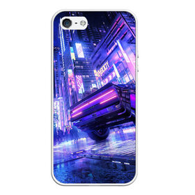 Чехол для iPhone 5/5S матовый с принтом Cyberpunk city в городе Новоалтайск, Силикон | Область печати: задняя сторона чехла, без боковых панелей | art | city | cyber | cyberpunk | japan | lights | lines | neon | punk | арт | город | кибер | киберпанк | япония