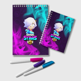 Блокнот с принтом BRAWL STARS COLETTE КОЛЕТТ в городе Новоалтайск, 100% бумага | 48 листов, плотность листов — 60 г/м2, плотность картонной обложки — 250 г/м2. Листы скреплены удобной пружинной спиралью. Цвет линий — светло-серый
 | Тематика изображения на принте: brawl | colete | colette | collete | logo | stars | бравл | бравла | браво | игра | игры | колетт | колетта | коллет | коллета | лого | логотип | символ | старс | старса