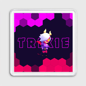 Магнит 55*55 с принтом BRAWL STARS TRIXIE COLETTE в городе Новоалтайск, Пластик | Размер: 65*65 мм; Размер печати: 55*55 мм | Тематика изображения на принте: brawl | colete | colette | collete | logo | stars | trixi | trixie | бравл | бравла | браво | игра | игры | колетт | колетта | коллет | коллета | лого | логотип | символ | старс | старса | трикси