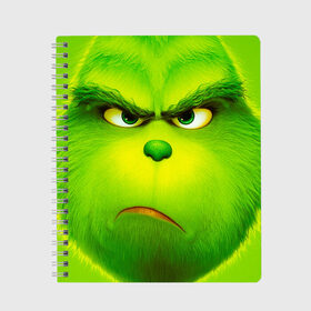 Тетрадь с принтом Гринч 3D/ The Grinch в городе Новоалтайск, 100% бумага | 48 листов, плотность листов — 60 г/м2, плотность картонной обложки — 250 г/м2. Листы скреплены сбоку удобной пружинной спиралью. Уголки страниц и обложки скругленные. Цвет линий — светло-серый
 | the grinch | гринч | для детей | мультфильм | рождество