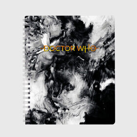 Тетрадь с принтом DOCTOR WHO в городе Новоалтайск, 100% бумага | 48 листов, плотность листов — 60 г/м2, плотность картонной обложки — 250 г/м2. Листы скреплены сбоку удобной пружинной спиралью. Уголки страниц и обложки скругленные. Цвет линий — светло-серый
 | david tennant | doctor who | jodie whittaker | matt smith | space | tardis | time | время | девид теннант | джоди уиттакер | доктор | доктор кто | космос | мэтт смит | тардис