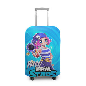 Чехол для чемодана 3D с принтом Penny Brawl Stars в городе Новоалтайск, 86% полиэфир, 14% спандекс | двустороннее нанесение принта, прорези для ручек и колес | anime | brawl | brawl stars | brawlstars | brawl_stars | panny | peny | аниме | бравл | бравлстарс | девочка | девочка в шкуре медведя | девушка | манга | пени | пини