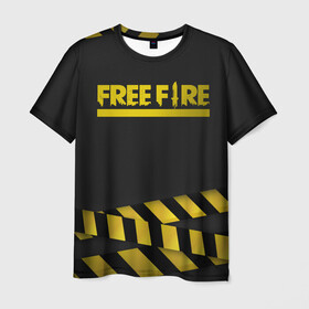 Мужская футболка 3D с принтом Free Fire в городе Новоалтайск, 100% полиэфир | прямой крой, круглый вырез горловины, длина до линии бедер | battlegrounds | free fire | garena | tricks | батл | королевская битва | рояль | фаир | фри фаер | экшн