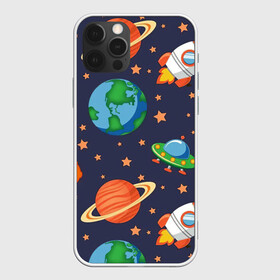 Чехол для iPhone 12 Pro Max с принтом Космическое путешествие в городе Новоалтайск, Силикон |  | арт | астероид | астероиды | звезда | звёзды | земля | космос | планета | планеты | ракета | ракеты | рисунок | сатурн | фобас