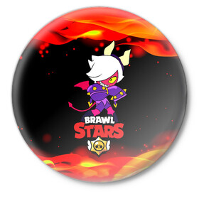 Значок с принтом Brawl Stars/Колетта Демон в городе Новоалтайск,  металл | круглая форма, металлическая застежка в виде булавки | Тематика изображения на принте: bibi | crow | koletta | leon | nita | sandy | wings | бравл старс | герои | девочкам | демон | детям | дьявол | звезда | звездные | колетт | крылья | леон | логотипы игр | огненный | огонь | пламя | рога | сенди | трикси