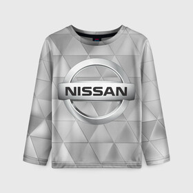 Детский лонгслив 3D с принтом NISSAN. в городе Новоалтайск, 100% полиэстер | длинные рукава, круглый вырез горловины, полуприлегающий силуэт
 | abstract | auto | brand | car | geometry | nissan | nиссан | sport | texture | абстракция | авто | автомобильные | бренд | геометрия | классика | машины | модные | спорт | стиль | текстура