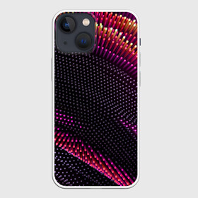 Чехол для iPhone 13 mini с принтом Aralf в городе Новоалтайск,  |  | abstraction | convex | lines | pink | points | shapes | wavy | абстракция | волнистый | выпуклый | линии | розовый | точки | формы