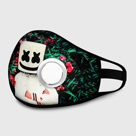 Маска из неопрена с принтом MARSHMELLO ROSES в городе Новоалтайск, неопрен 100% | Форма огибающая нос. Резинки для ушей с дополнительной резинкой на затылке. Клапан для выдоха для активного дыхания при занятиях спортом. Эластичный материал маски и окантовки для лучшего растяжения и прилегания маски.  | fortnite | marshmallo | marshmallow | marshmello | marshmellow | маршмелло | маршмеллоу | розы | фортнайт
