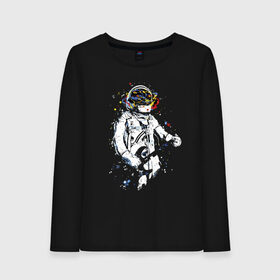 Женский лонгслив хлопок с принтом Cosmosrock в городе Новоалтайск, 100% хлопок |  | astronaut | cosmonaut | cosmos | guitar | music | rock | solo | space | star | астронавт | гитара | звезда | космонавт | космос | музыка | солист