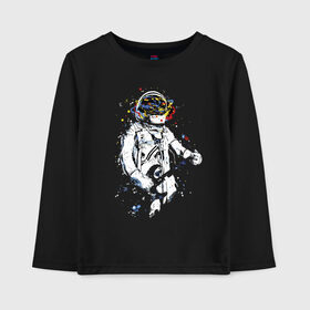 Детский лонгслив хлопок с принтом Cosmosrock в городе Новоалтайск, 100% хлопок | круглый вырез горловины, полуприлегающий силуэт, длина до линии бедер | astronaut | cosmonaut | cosmos | guitar | music | rock | solo | space | star | астронавт | гитара | звезда | космонавт | космос | музыка | солист