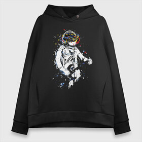 Женское худи Oversize хлопок с принтом Cosmosrock в городе Новоалтайск, френч-терри — 70% хлопок, 30% полиэстер. Мягкий теплый начес внутри —100% хлопок | боковые карманы, эластичные манжеты и нижняя кромка, капюшон на магнитной кнопке | astronaut | cosmonaut | cosmos | guitar | music | rock | solo | space | star | астронавт | гитара | звезда | космонавт | космос | музыка | солист