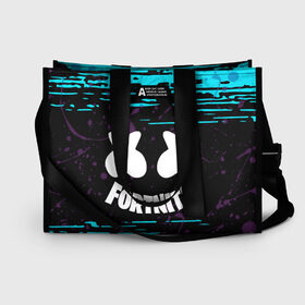 Сумка-шоппер 3D с принтом FORTNITE MARSHMELLO в городе Новоалтайск, 100% полиэстер | застегивается на металлическую кнопку; внутренний карман застегивается на молнию. Стенки укреплены специальным мягким материалом, чтобы защитить содержимое от несильных ударов
 | archetype | fortnite | fortnite x | game | ikonik | marshmello | raven | архетип | ворон | игра | иконик | маршмелло | фортнайт