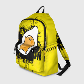 Рюкзак 3D с принтом Gudetama в городе Новоалтайск, 100% полиэстер | лямки с регулируемой длиной, сверху петелька, чтобы рюкзак можно было повесить на вешалку. Основное отделение закрывается на молнию, как и внешний карман. Внутри два дополнительных кармана, один из которых закрывается на молнию. По бокам два дополнительных кармашка | gudetama | аниме | веселое яйцо | гудетама | стекающее яйцо | яйцо