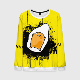 Мужской свитшот 3D с принтом Gudetama в городе Новоалтайск, 100% полиэстер с мягким внутренним слоем | круглый вырез горловины, мягкая резинка на манжетах и поясе, свободная посадка по фигуре | gudetama | аниме | веселое яйцо | гудетама | стекающее яйцо | яйцо