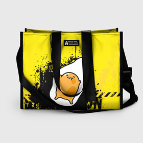 Сумка-шоппер 3D с принтом Gudetama в городе Новоалтайск, 100% полиэстер | застегивается на металлическую кнопку; внутренний карман застегивается на молнию. Стенки укреплены специальным мягким материалом, чтобы защитить содержимое от несильных ударов
 | gudetama | аниме | веселое яйцо | гудетама | стекающее яйцо | яйцо