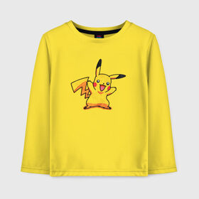 Детский лонгслив хлопок с принтом Pikachu из меха в городе Новоалтайск, 100% хлопок | круглый вырез горловины, полуприлегающий силуэт, длина до линии бедер | pikachu | pokemon | pokemongo | аниме | детективпикачу | пикачу | покемон | покемонпикачу | покемоны
