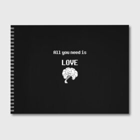 Альбом для рисования с принтом UNDERTALE LOVE в городе Новоалтайск, 100% бумага
 | матовая бумага, плотность 200 мг. | Тематика изображения на принте: sans | undertale | андертале | андертейл | игра | подземная история | подземная сказка | санс | ундертале