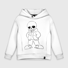 Детское худи Oversize хлопок с принтом UNDERTALE РАСКРАСКА в городе Новоалтайск, френч-терри — 70% хлопок, 30% полиэстер. Мягкий теплый начес внутри —100% хлопок | боковые карманы, эластичные манжеты и нижняя кромка, капюшон на магнитной кнопке | sans | undertale | андертале | андертейл | игра | подземная история | подземная сказка | раскраска | санс | ундертале