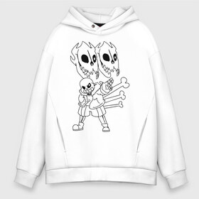 Мужское худи Oversize хлопок с принтом UNDERTALE РАСКРАСКА в городе Новоалтайск, френч-терри — 70% хлопок, 30% полиэстер. Мягкий теплый начес внутри —100% хлопок | боковые карманы, эластичные манжеты и нижняя кромка, капюшон на магнитной кнопке | sans | undertale | андертале | андертейл | игра | подземная история | подземная сказка | раскраска | санс | ундертале