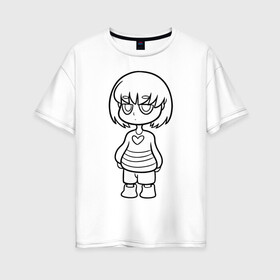 Женская футболка хлопок Oversize с принтом UNDERTALE РАСКРАСКА в городе Новоалтайск, 100% хлопок | свободный крой, круглый ворот, спущенный рукав, длина до линии бедер
 | sans | undertale | андертале | андертейл | игра | подземная история | подземная сказка | раскраска | санс | ундертале