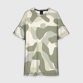 Детское платье 3D с принтом camouflage 1 в городе Новоалтайск, 100% полиэстер | прямой силуэт, чуть расширенный к низу. Круглая горловина, на рукавах — воланы | армия россии | войска | камуфляж | орнамент | узор