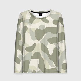 Женский лонгслив 3D с принтом camouflage 1 в городе Новоалтайск, 100% полиэстер | длинные рукава, круглый вырез горловины, полуприлегающий силуэт | армия россии | войска | камуфляж | орнамент | узор