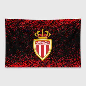 Флаг-баннер с принтом MONACO в городе Новоалтайск, 100% полиэстер | размер 67 х 109 см, плотность ткани — 95 г/м2; по краям флага есть четыре люверса для крепления | fc | football | football club | france | monaco | sport | нико ковач | спорт | уефа | униформа | фк | фк монако | франция | французская лига 1 | французский футбольный клуб | футбол | фут