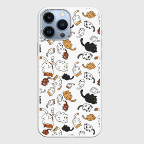 Чехол для iPhone 13 Pro Max с принтом Котята паттерн в городе Новоалтайск,  |  | Тематика изображения на принте: белый кот | кот | котики паттерн | коты паттерн | котята | котята паттерн | много котиков | много котов | паттерн | рыжий кот | черный кот