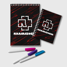 Блокнот с принтом Rammstein. в городе Новоалтайск, 100% бумага | 48 листов, плотность листов — 60 г/м2, плотность картонной обложки — 250 г/м2. Листы скреплены удобной пружинной спиралью. Цвет линий — светло-серый
 | music | rammstein | rock | индастриал метал | метал группа | музыка | музыкальная группа | немецкая метал группа | рамштайн | рок | хард рок