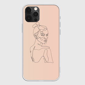 Чехол для iPhone 12 Pro Max с принтом Модная линия в городе Новоалтайск, Силикон |  | Тематика изображения на принте: беж | девушка | линия | лицо | мода | портрет