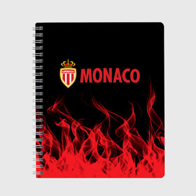 Тетрадь с принтом MONACO в городе Новоалтайск, 100% бумага | 48 листов, плотность листов — 60 г/м2, плотность картонной обложки — 250 г/м2. Листы скреплены сбоку удобной пружинной спиралью. Уголки страниц и обложки скругленные. Цвет линий — светло-серый
 | Тематика изображения на принте: fc | football | football club | france | monaco | sport | нико ковач | спорт | уефа | униформа | фк | фк монако | франция | французская лига 1 | французский футбольный клуб | футбол | фут
