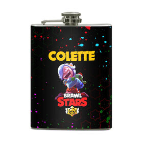 Фляга с принтом BRAWL STARS COLETTE. в городе Новоалтайск, металлический корпус | емкость 0,22 л, размер 125 х 94 мм. Виниловая наклейка запечатывается полностью | 8 bit | brawl stars | colette | crow | gale | leon | max | mecha | mecha crow | mr.p | sally leon | shark | tara | virus 8 bit | werewolf leon | акула | берли | бравл старс | ворон | коллет | макс | оборотень