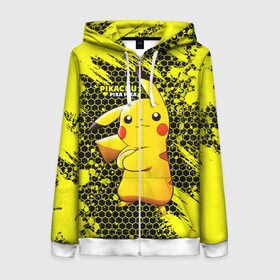 Женская толстовка 3D на молнии с принтом Pikachu Pika Pika в городе Новоалтайск, 100% полиэстер | длина до линии бедра, манжеты и пояс оформлены мягкой тканевой резинкой, двухслойный капюшон со шнурком для регулировки, спереди молния, по бокам два кармана | pika | pikachu | аниме | детская | детям | игры | молния | мышка | мышь | пика | пикачу | покемон | покемоны