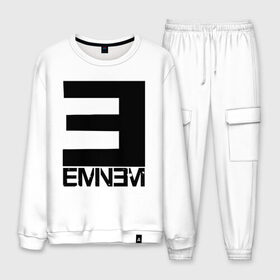 Мужской костюм хлопок с принтом EMINEM в городе Новоалтайск, 100% хлопок | на свитшоте круглая горловина, мягкая резинка по низу. Брюки заужены к низу, на них два вида карманов: два “обычных” по бокам и два объемных, с клапанами, расположенные ниже линии бедра. Брюки с мягкой трикотажной резинкой на поясе и по низу штанин. В поясе для дополнительного комфорта — широкие завязки | eminem | rap | актёр | американский рэпер | композитор | маршалл | продюсер | рэп | рэпер | эминем